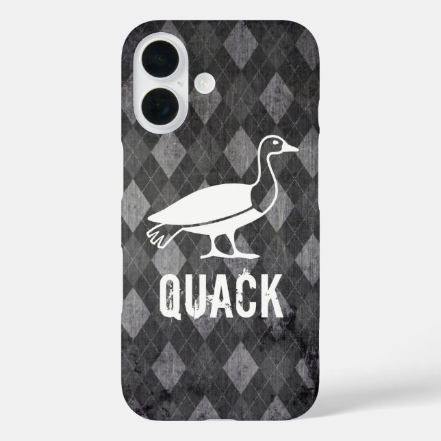 Coques Case-Mate iPhone Pictogramme de canard sur le Jacquard noir Grunge (Verso)