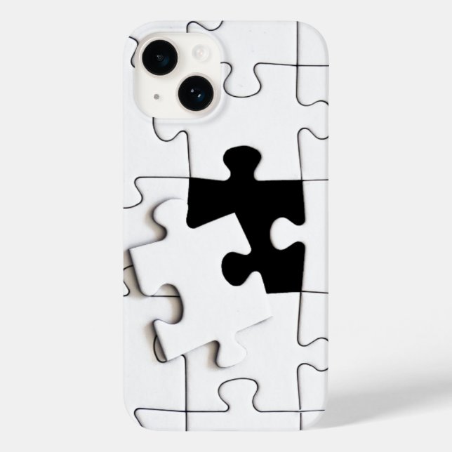 Coques Case-Mate iPhone Pièces de puzzle qui s'amusent noir et blanc (Verso)