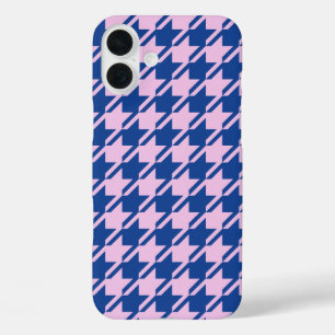 Coques iPhone 16 Plus Pied de fond rose+Motif bleu