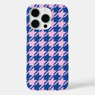 Coques iPhone 16 Pro Pied de fond rose+Motif bleu