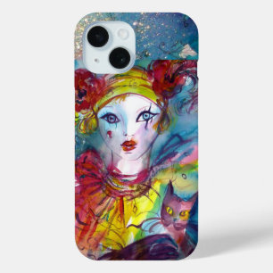 Coque Pour iPhone 15 PIERO AVEC CAT / Carnaval vénitien