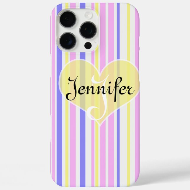 Coques Case-Mate iPhone Pieron en étain (poires, geel, wit en roze) (Verso)