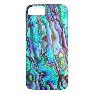 Coque iPhone 8/7 Pierre gemme turquoise de nacre de Shell d'ormeau