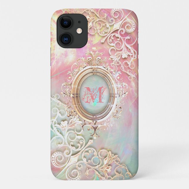 Coques Case-Mate iPhone Pierre opalescente de fibre victorienne (Dos)