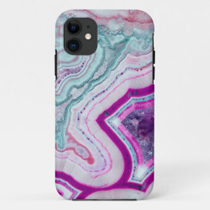 Coques Pour iPhone Pierre pourpre de minerai de Geode de turquoise