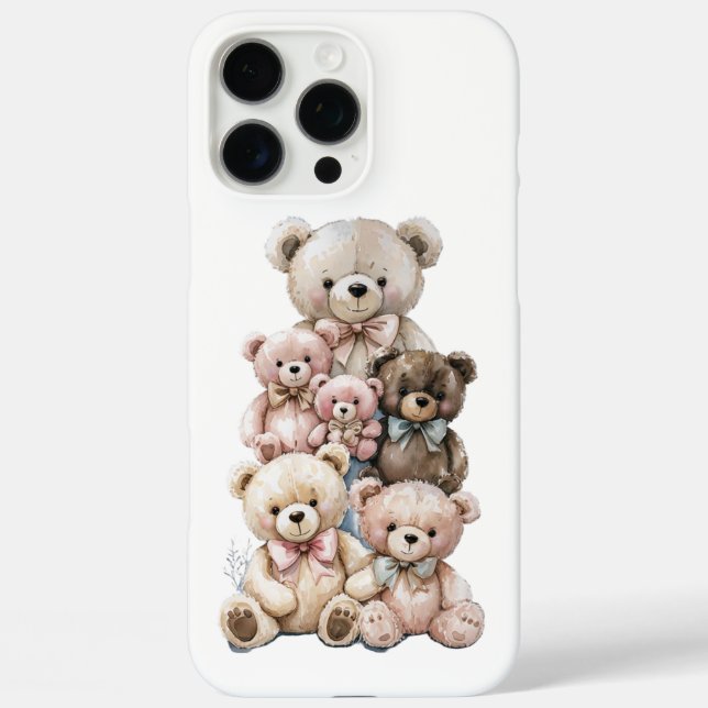 Coques Case-Mate iPhone Pile de Nounours mignons (Verso)