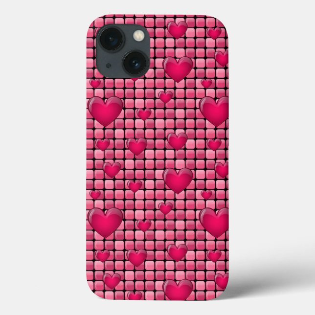 Coques Case-Mate iPhone Pile rose Avec Coeurs (Verso)