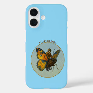 Coque Pour iPhone 16 Pilote chevauchant sur le dos d'un énorme papillon