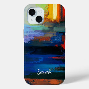 Coque Pour iPhone 15 Pinceau de peinture coloré moderne Abstrait Person