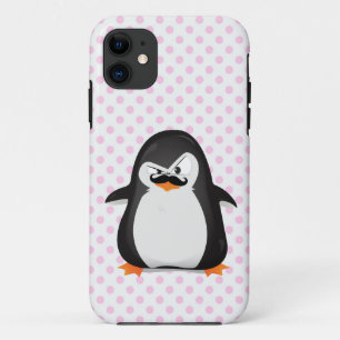Etui iPhone Case-Mate Pingouin blanc noir mignon et moustache drôle