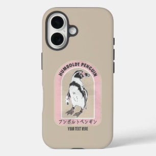 Coque Pour iPhone 16 Pingouin de Humbolt écriture japonaise
