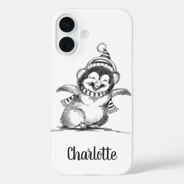 Coques Case-Mate iPhone Pingouin de Noël mignon, Joyeux bébé oiseau (Verso)