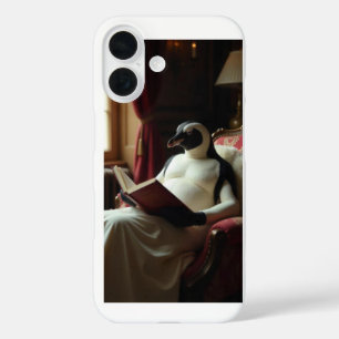 Coque Pour iPhone 16 Pingouin lisant un livre