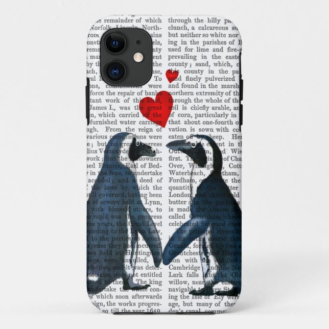 Coques Case-Mate iPhone Pingouins avec des coeurs d'amour (Dos)