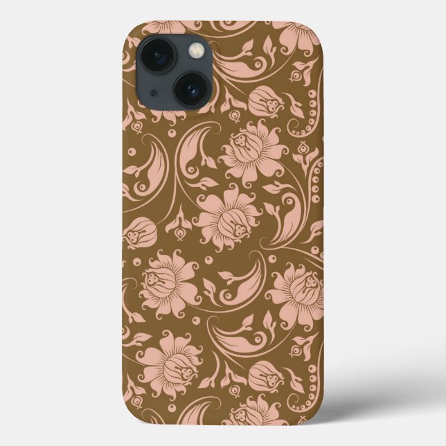 Coques Case-Mate iPhone Pink and Brown Floral (Verso)