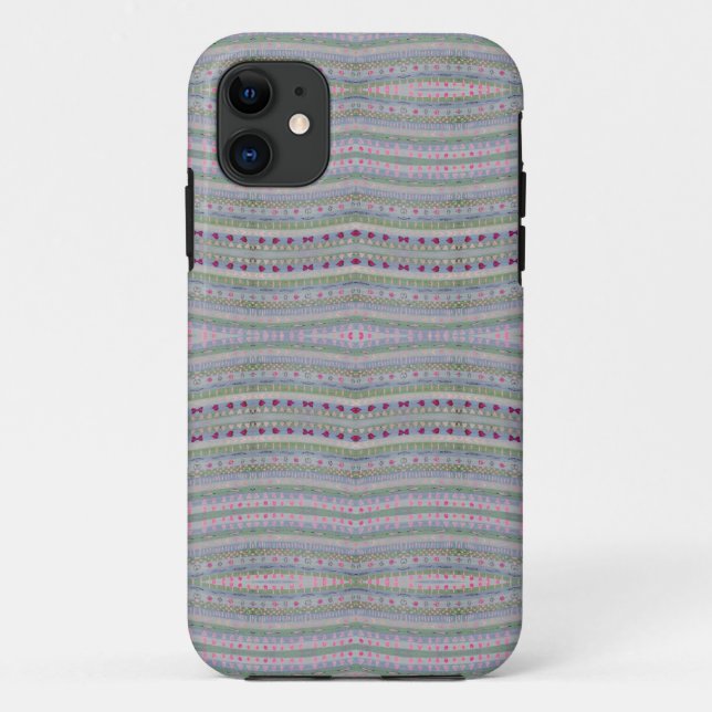 Coques Case-Mate iPhone Pink and Green Pretty Hearts Motif (Dos)