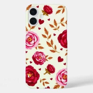 Coques iPhone 16 Plus Pink and Red Roses