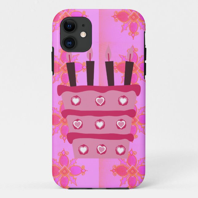 Coques Case-Mate iPhone Pink Bird Cake Art Imprimer (Dos)