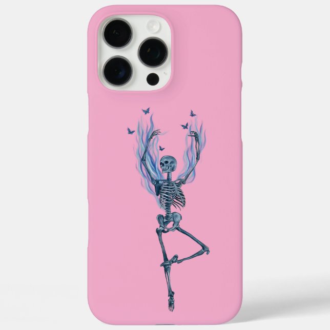 Coques Case-Mate iPhone Pink Blue Flames Ballerina Dancing Skeleton Design (Verso)