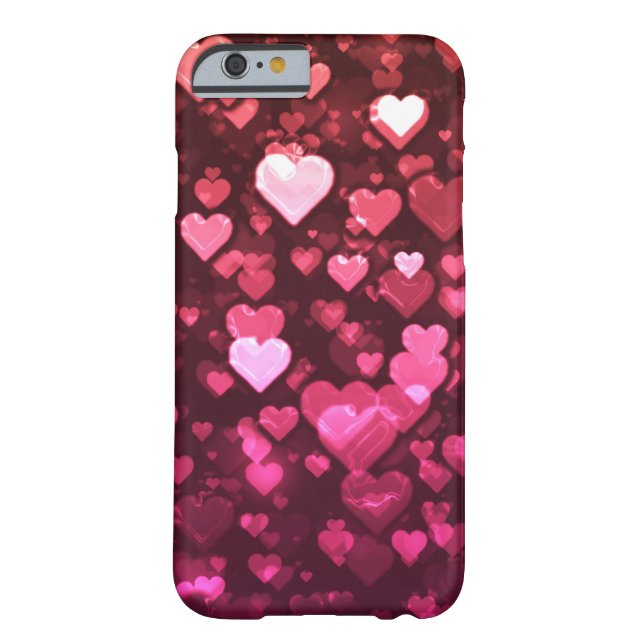 Coques Case-Mate iPhone Pink Bokeh Hearts papier peint Arrière - plan numé (Dos)