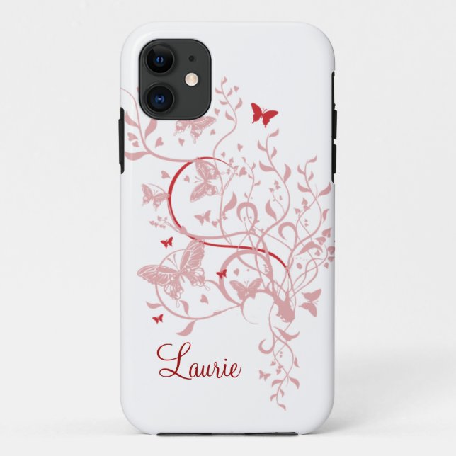 Coques Case-Mate iPhone Pink Butterfly Personalized iPhone 5 Case (Dos)