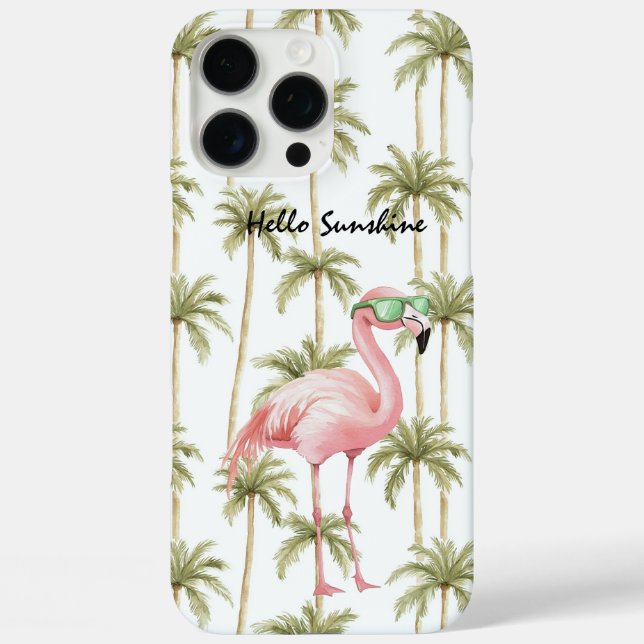 Coques Case-Mate iPhone Pink Flamingo Palm Trees (Verso)