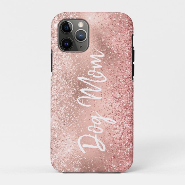 Coques Case-Mate iPhone Pink Glitzy Étincelle Parties scintillant Chien Ma (Dos)