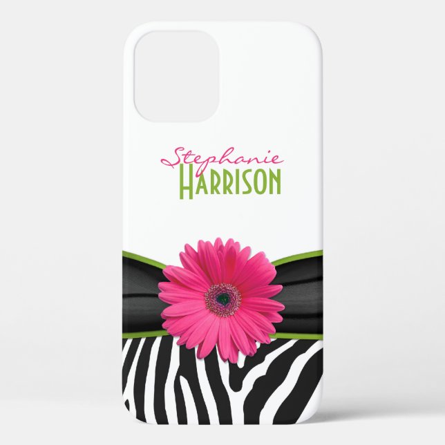 Coques Case-Mate iPhone Pink Green Daisy Zebra Imprimer Personnalisé (Verso)