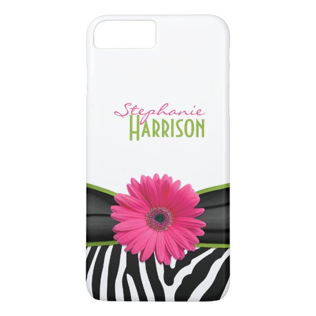 Coques Case-Mate iPhone Pink Green Daisy Zebra Imprimer Personnalisé (Dos)