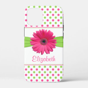 Coques Pour iPhone Pink Green Polka Dot Gerbera Daisy iPhone