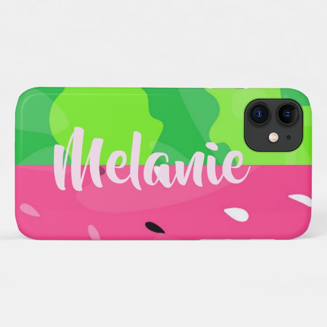 Coques Case-Mate iPhone Pink Green Watermelon Été Stylisé Personnalisé (Dos (Horizontal))