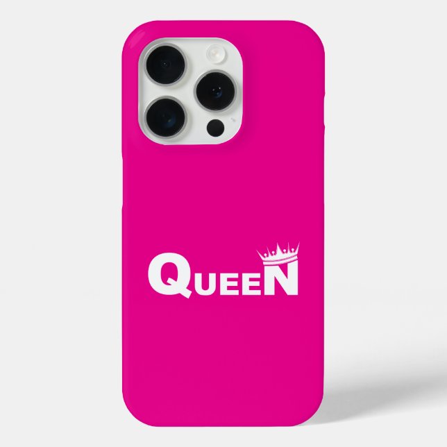 Coques Case-Mate iPhone Pink iPhone case with 'Queen' (Verso)