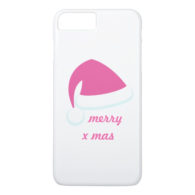 Coques Case-Mate iPhone Pink Joyeux Noël Santa Hat iPhone 7 (Dos)