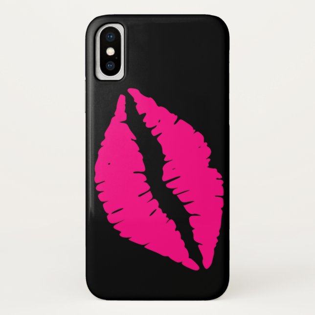 Coques Case-Mate iPhone Pink lipstick baiser pop art (Dos)