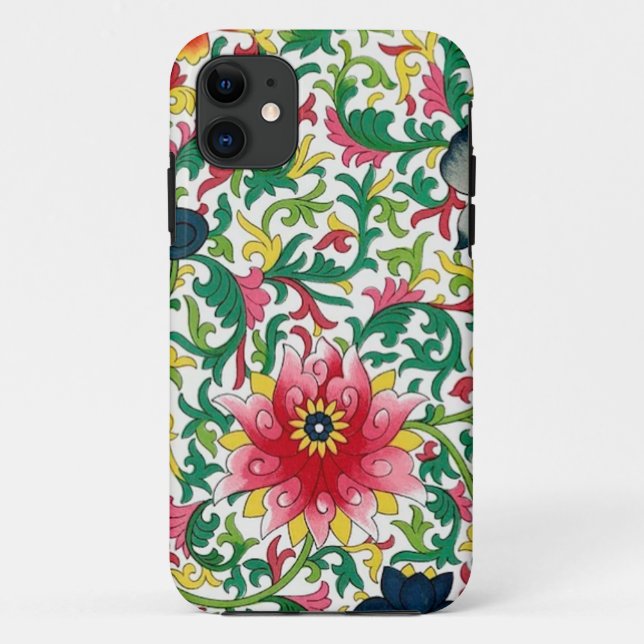 Coques Case-Mate iPhone Pink Lotus Garden Chinoiserie Botanique (Dos)