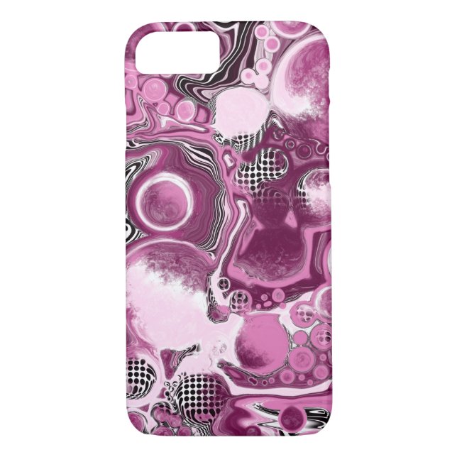 Coques Case-Mate iPhone Pink, Magenta et Black Fluid Art Pour Peinture (Dos)