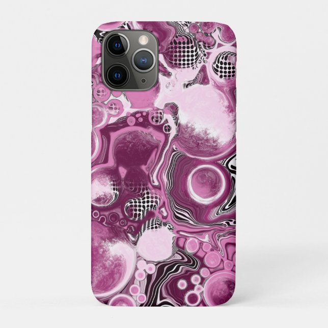 Coques Case-Mate iPhone Pink, Magenta et Black Fluid Art Pour Peinture (Dos)