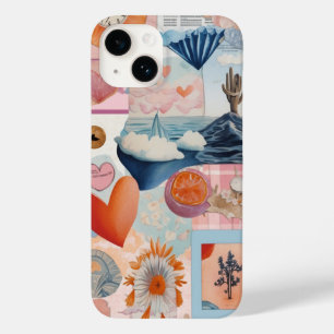 Coque Pour iPhone 14 Pink mignonne branché Preppy Collage Scrapbook