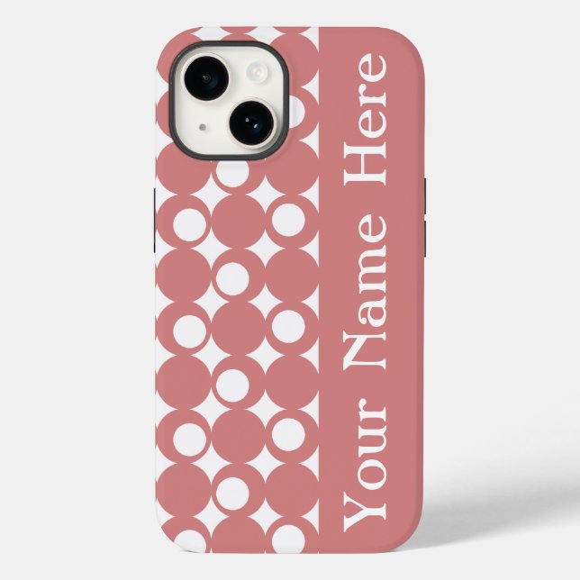 Coques Case-Mate iPhone Pink Mod Ball Design avec nom (Verso)
