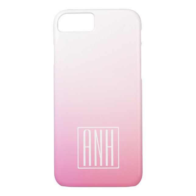 Coques Case-Mate iPhone Pink Ombre Gradation et vos initiales (Dos)