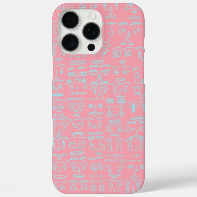 Coques Case-Mate iPhone Pink Phone Case with Blue Doodle Pattern – Artisti (Verso)