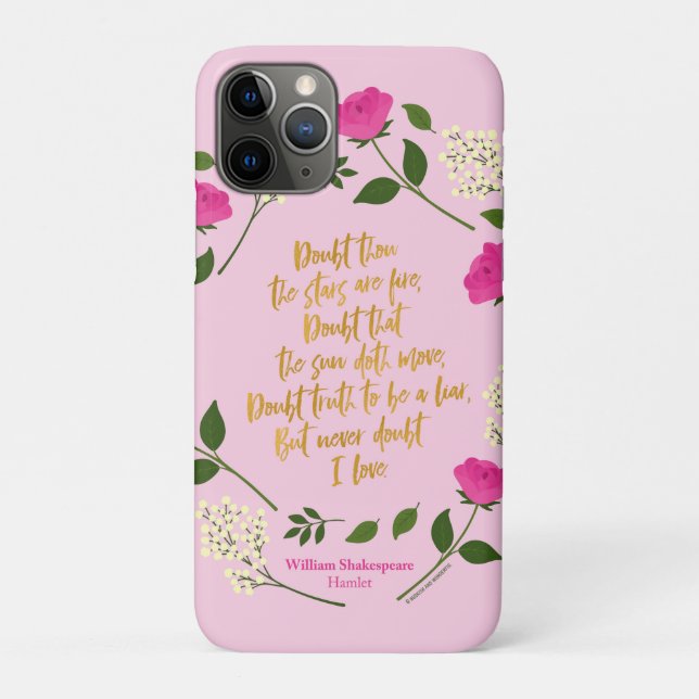 Coques Case-Mate iPhone Pink Purple Floral William Shakespeare Never Doubt (Dos)