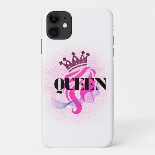 Coques Case-Mate iPhone Pink Queen Crown Design – Confident Feminine Power (Dos)