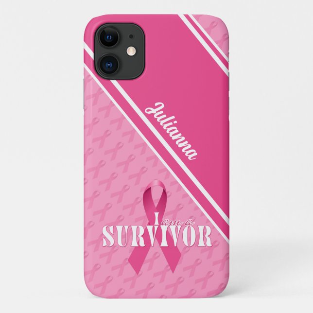 Coques Case-Mate iPhone Pink Ribbon Cancer du sein Survivant (Dos)