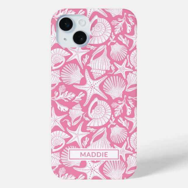 Coques Case-Mate iPhone Pink Shells Personalized (Verso)