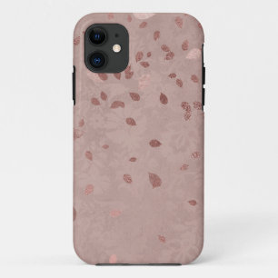 Etui iPhone Case-Mate Pink Tan Brown brillant or Élégant Feuilles aléato