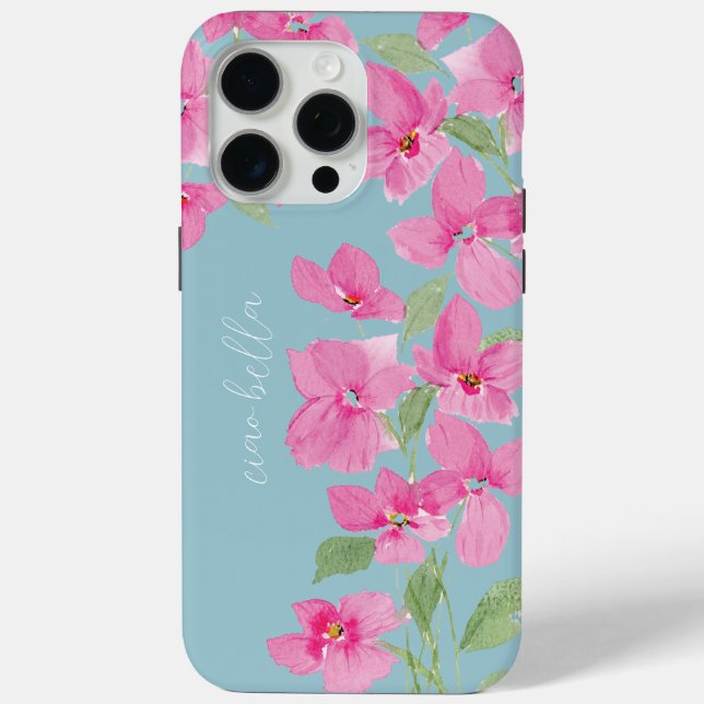 Coques Case-Mate iPhone Pink Watercolor Floral (Verso)