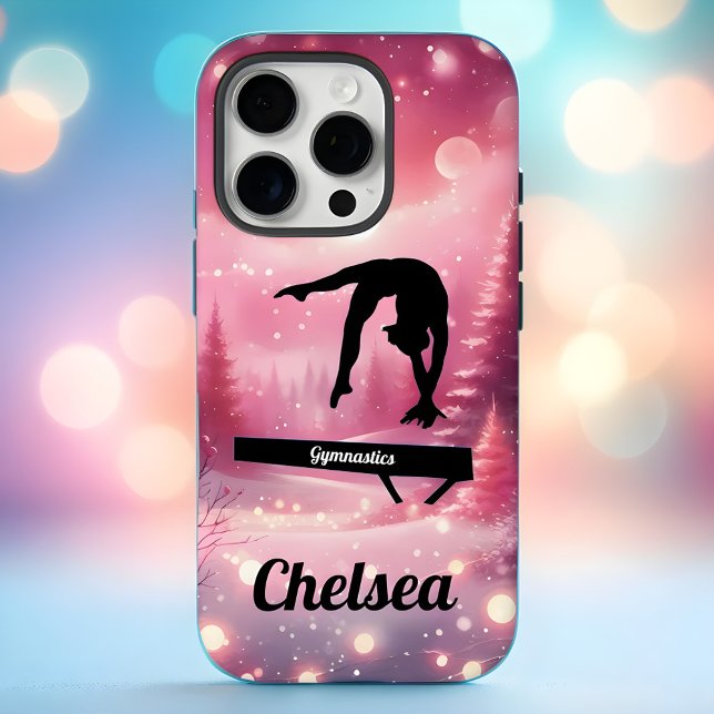 Coques Case-Mate iPhone Pink Winter Gymnastics Balance Beam Custom Holiday (Créateur téléchargé)