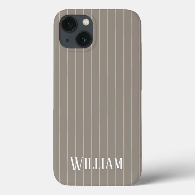 Coques Case-Mate iPhone Pinstripes beige personnalisées Coque-Mate iPhone  (Verso)