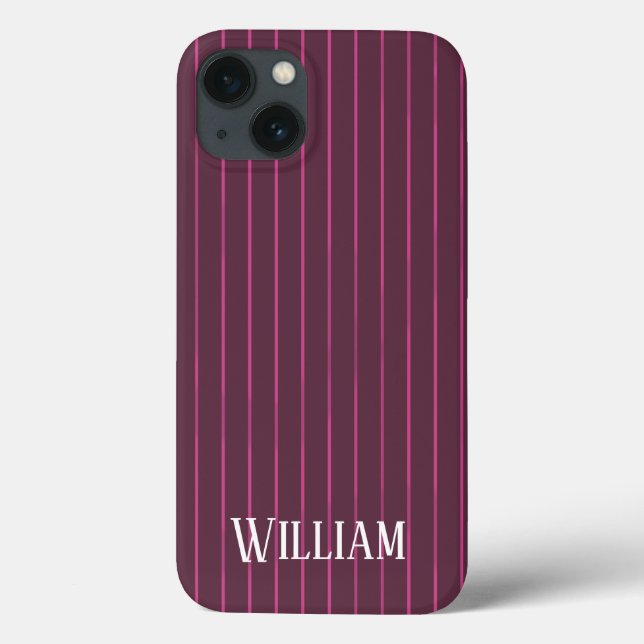 Coques Case-Mate iPhone Pinstripes bordeaux personnalisées Coque-Mate iPho (Verso)
